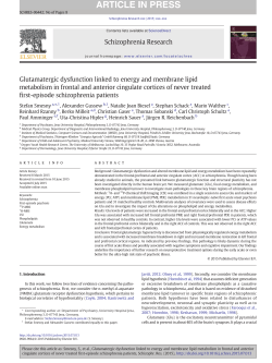 Glutamatergic dysfunction linked to energy and membrane lipid