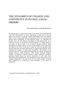 THE DYNAMICS OF CHANGE AND CONTINUITY IN PLURAL