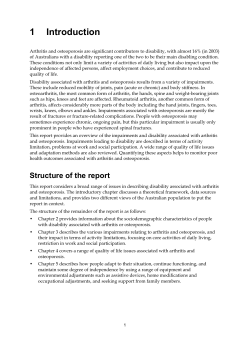 Impairments and disability associated with arthritis and osteoporosis