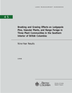 Brushing and Grazing Effects on Lodgepole Pine, Vascular Plants