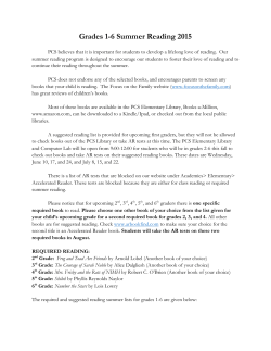 Grades 1-6 Summer Reading 2015 - Presbyterian Christian School