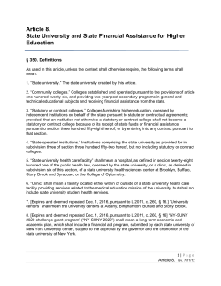 Article 8. State University and State Financial