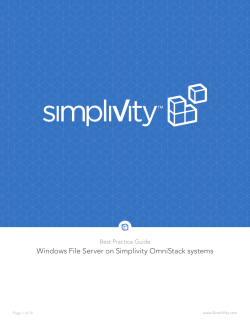 Best Practice Guide Windows File Server on Simplivity