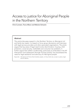 Access to Justice for Aboriginal People in the