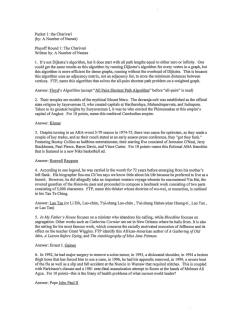 A Number of Names - Collegiate Quiz Bowl Packet