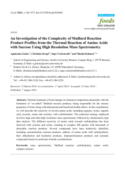 An Investigation of the Complexity of Maillard Reaction
