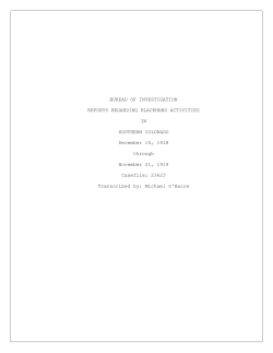 BUREAU OF INVESTIGATION REPORTS REGARDING