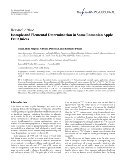 Isotopic and Elemental Determination in Some Romanian Apple