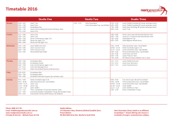 Timetable 2016 - Next Generation Dance Studio