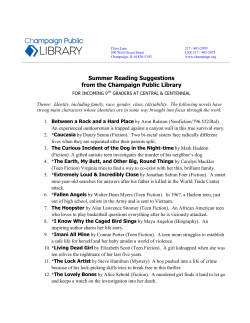 Summer Reading Suggestions from the Champaign Public Library