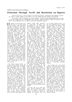 Protection Through Tariff and Restriction on Imports