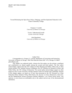 DRAFT- NOT FOR CITATION 9-8-16 Toward Reframing the Open Door