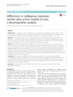 Differences in nulliparous caesarean section rates across models of