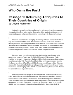 Passage 1: Returning Antiquities to