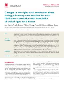 Changes in low right atrial conduction times during pulmonary vein
