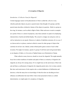 Introduction: A Collective Noun for Oligarchs?