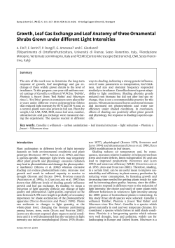 Growth, Leaf Gas Exchange and Leaf Anatomy of three Ornamental