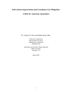 Soil Carbon Sequestration and Greenhouse Gas Mitigation: A Role