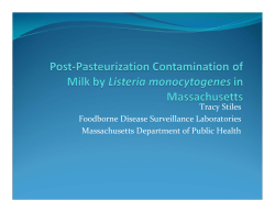 Post-Pasteurization Contamination of Milk with Listeria