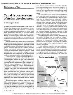 The Isthmus of Kra: Canal Is Cornerstone of Asian Development