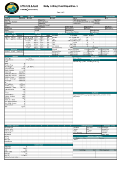Daily Drilling Fluid Report Nr. 1