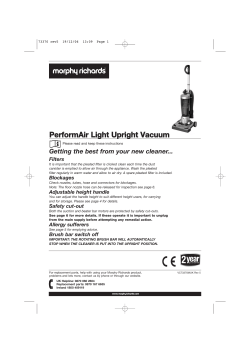 PerformAir Light Upright Vacuum
