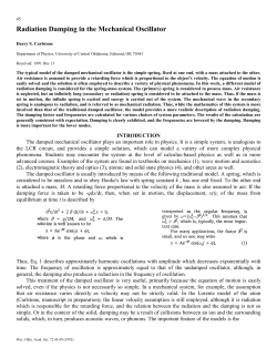 Radiation Damping in the Mechanical Oscillator