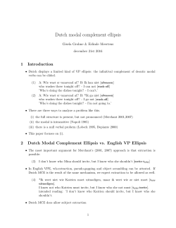 Dutch modal complement ellipsis