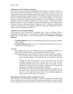 Production and Cost Analysis (Continued)