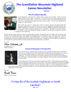 The Grandfather Mountain Highland Gmes Newsletter