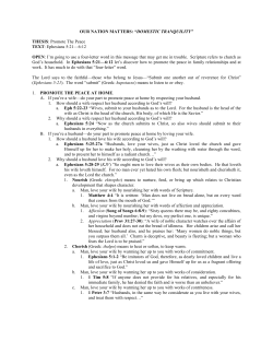 OUR NATION MATTERS: &ldquo;DOMESTIC TRANQUILITY&rdquo; THESIS