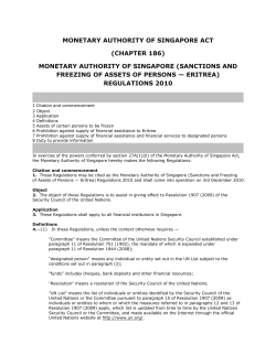 sanctions and freezing of assets of persons