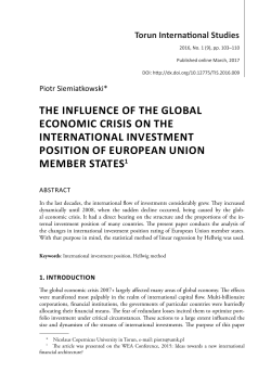 THE INFLUENCE OF THE GLOBAL ECONOMIC CRISIS ON THE