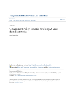 Government Policy Towards Smoking: A View from Economics