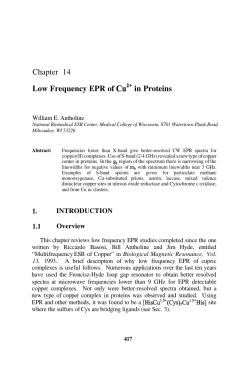Chapter 14 Low Frequency EPR of in Proteins