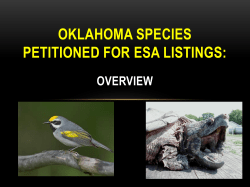 An overview of the federally petitioned species in Oklahoma