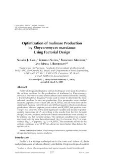 Optimization of inulinase production by