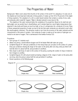 The Properties of Water