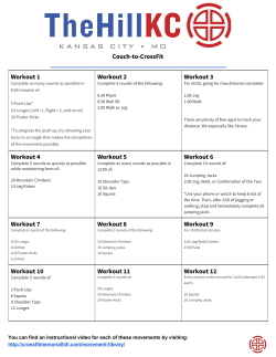 Couch-to-CrossFit Workout 1 Workout 2 Workout 3 Workout 4