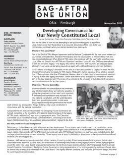Ohio-Pittsburgh Newsletter - November, 2012