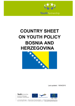 country sheet on youth policy bosnia and herzegovina