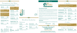 Cafe Menu - Wright`s Gourmet House
