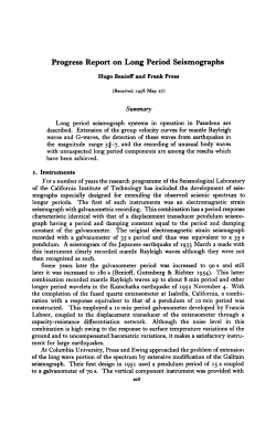 Progress Report on Long Period Seismographs