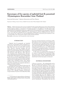 Karyotypes of five species of tephritid fruit fly parasitoid