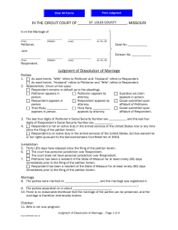 petition for dissolution of marriage
