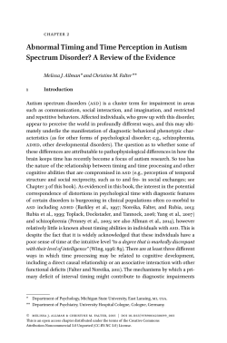 Abnormal Timing and Time Perception in Autism Spectrum Disorder