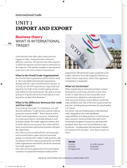 unit 1 import and export - In English