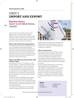 unit 1 import and export - In English