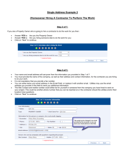 Single Address Example 2 (Homeowner Hiring A