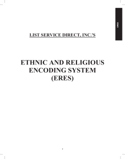 ethnic and religious encoding system (eres)